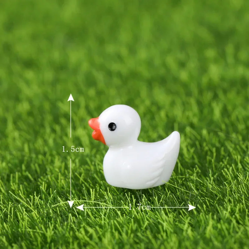 20pcs Tiny Ducks Figures Mini Resin Ducks Plastic Small Miniature Ducks for Dollhouse Fairy Garden Landscape Aquarium Decor