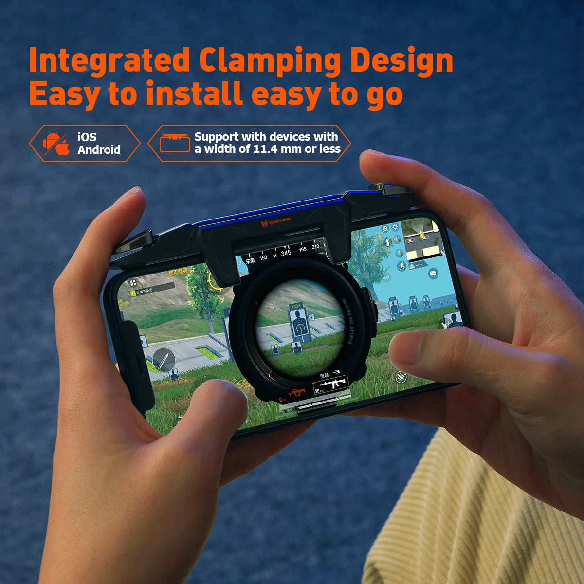 BIGBIG WON Mechager Plus M3 Mobile Gaming Triggers Game Controllers Integrated Clamping Plug and Play for iOS and Android Phone