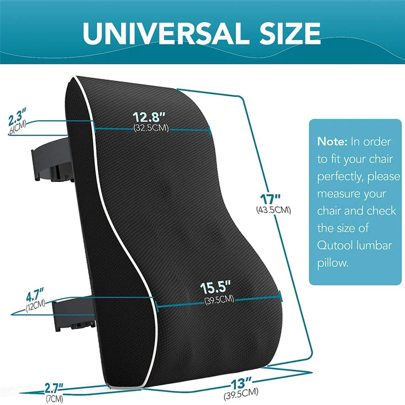 Memory Foam Lumbar Support Pillow Non-Slip Car Seat Lumbar Cushion To Relieve Back Pain Comfortable Back Support Pillow