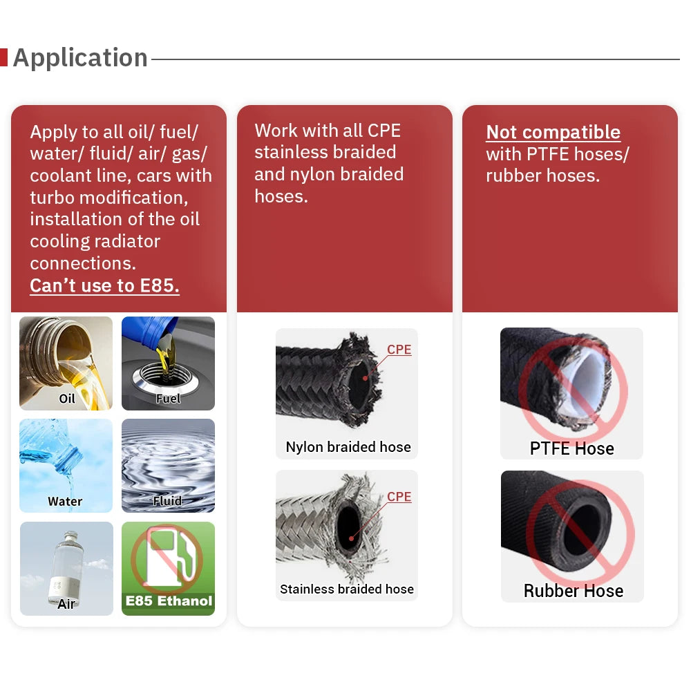 1 Pieces Oil Hose End Adaptor Kit Oil Fuel Swivel Hose End Fitting AN4 AN6 AN8 AN10 Straight 45 90 180 Degree