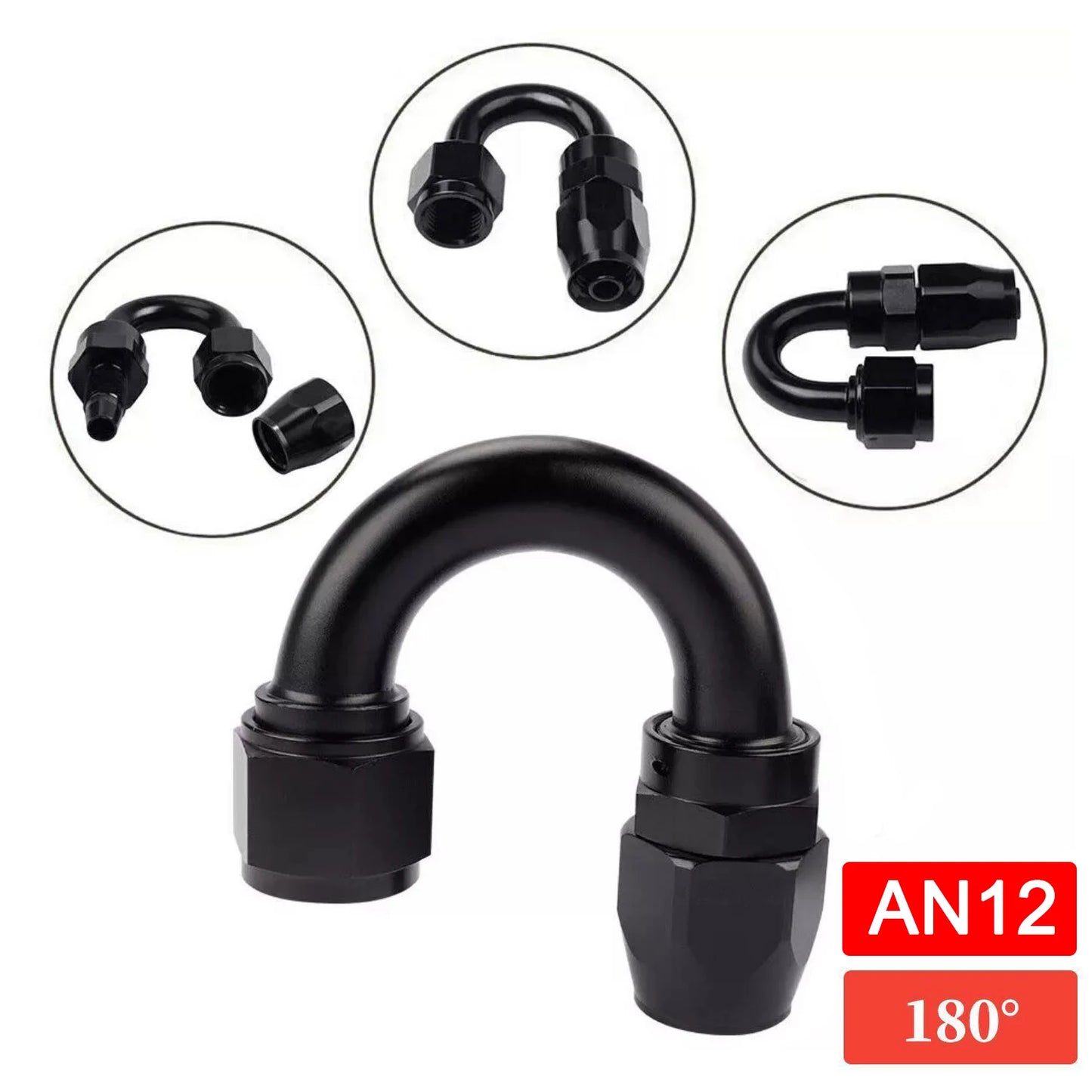 1 Pc Universal AN10 AN12 AN16 Straight 45 60 90 120 150 180 Degree Oil Fuel Swivel Hose End Fitting Oil Hose End Adaptor Kit