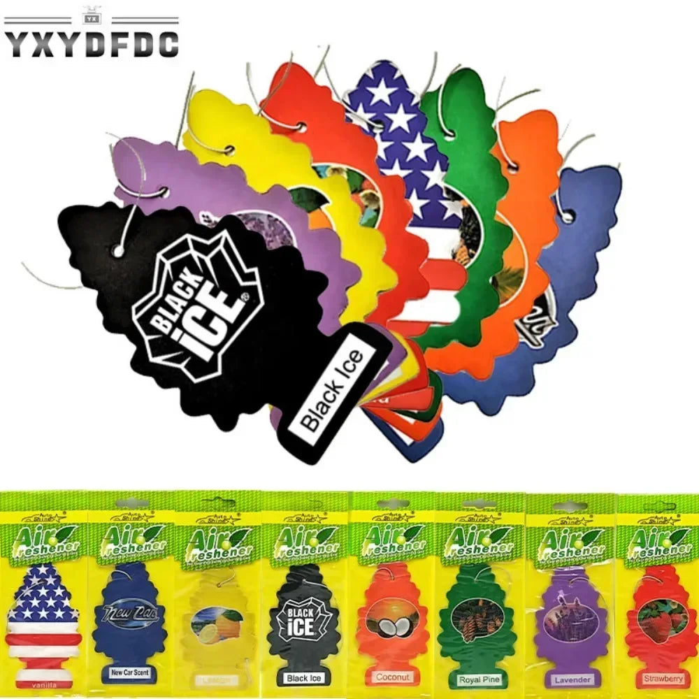 3-80pcs Christmas Tree Car Air Freshener Natural Aromatherapy Tea Paper Hanging Perfume Vanilla Auto Parts Interior