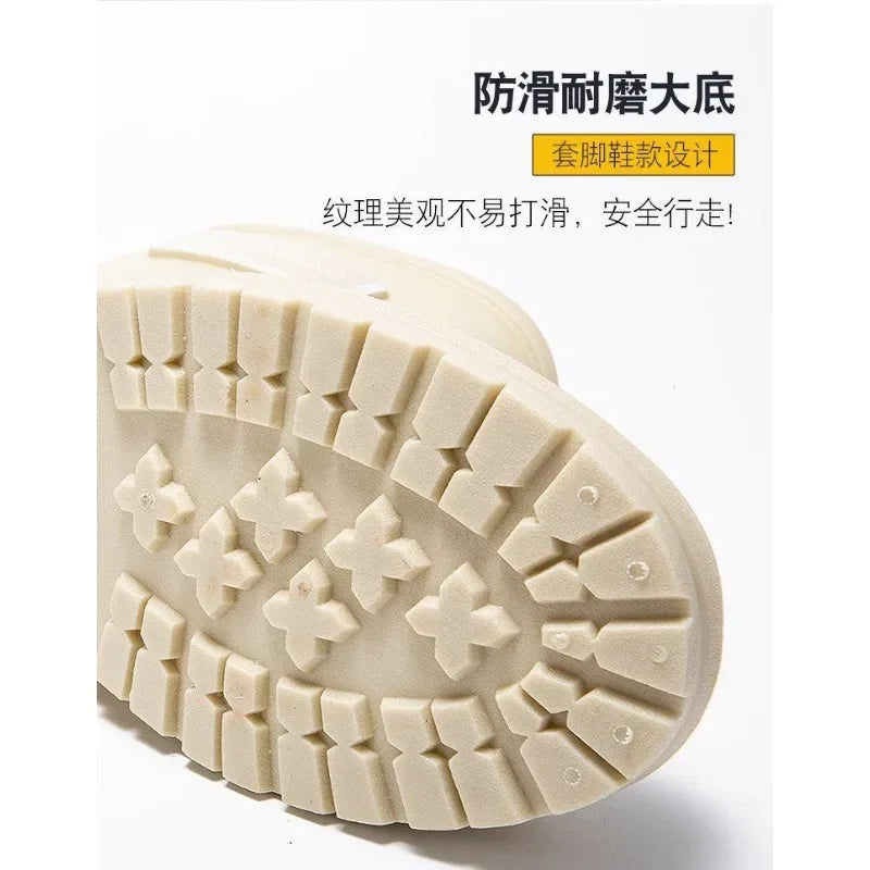 Fashionable Rain Boots for Women Thick Soles Versatile Korean Version Non-slip Wear-resistant, Casual Adult Outdoor Rubber Shoes