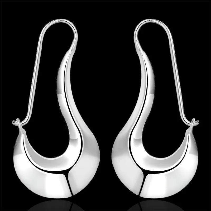 925 Sterling Silver Classic Shoe Drop Earrings Charm Women Jewelry Fashion Wedding Engagement Party Gift