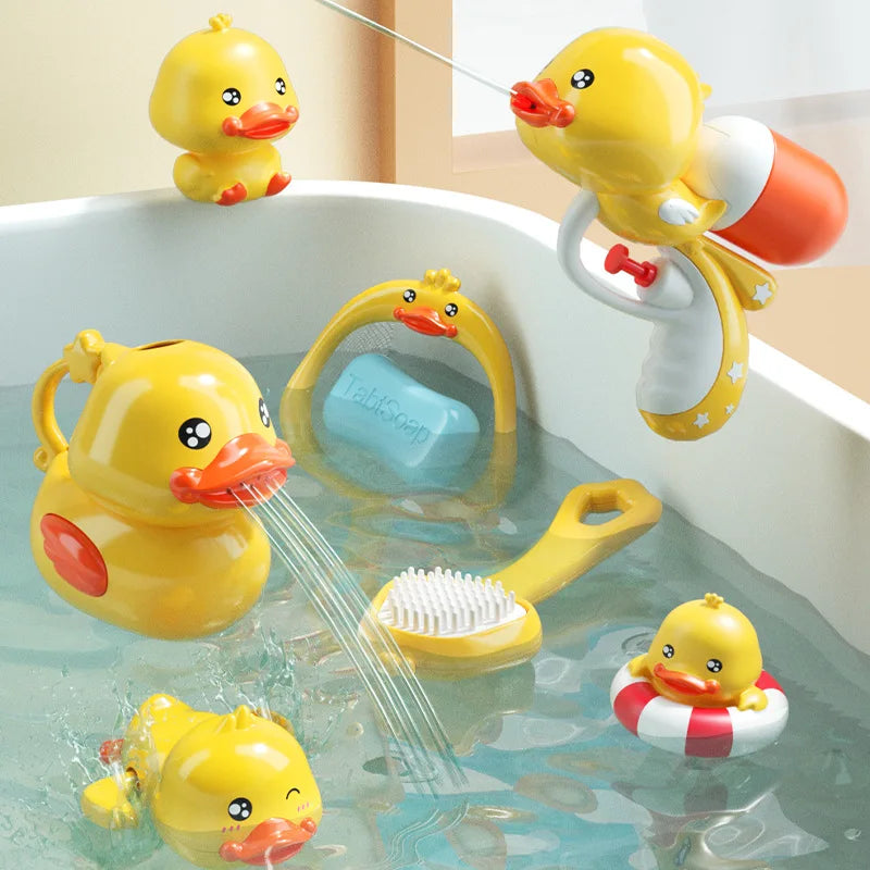 2024 New Bath Toys Baby Water Game Duck Model Faucet Shower Electric Water Spray Swimming Bathroom Baby Toys For Kids Gifts