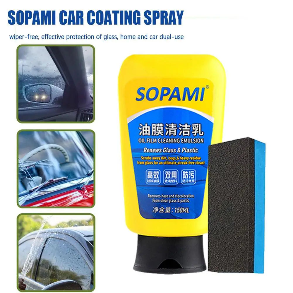 150ml Sopami Car Coating Spray, Sopami Oil Film Cleaning Emulsion Car Polish Car Polish Renovator Wash Waterless Protection Care