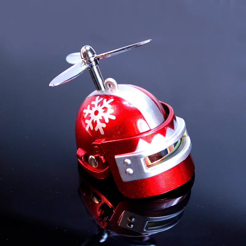 Car Interior Decoration Yellow Duck Accessories Three-level Helmet with Silver Propeller Duck Accessories Weapons Toy Gun AMW