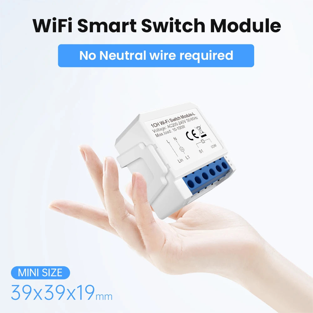 AVATTO Tuya WiFi Smart DIY Light Switch Module 1 2 Gang No Neutral Smart Life APP Remote Control Work With Alexa Google Home