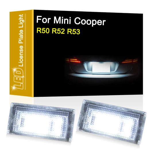 LED Number Plate Lamp For Mini Cooper R50 2002-2006 R52 Convertible 2004-2008 R53 2001-2006 White License Plate Light Assembly