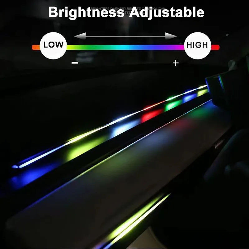 Car Symphny RGB LED Ambient Light Strip Center Console Hidden Atmosphere Light Strip Trim USB Lamp App Remote Control