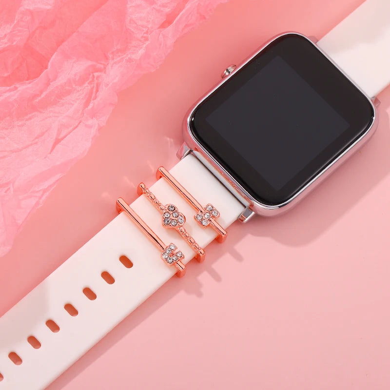 Watchband Decorative Charm for Apple Strap Silicone Bracelet Stud Charm Jewelry Cartoon Pendent Accessories Charm for Smartwatch