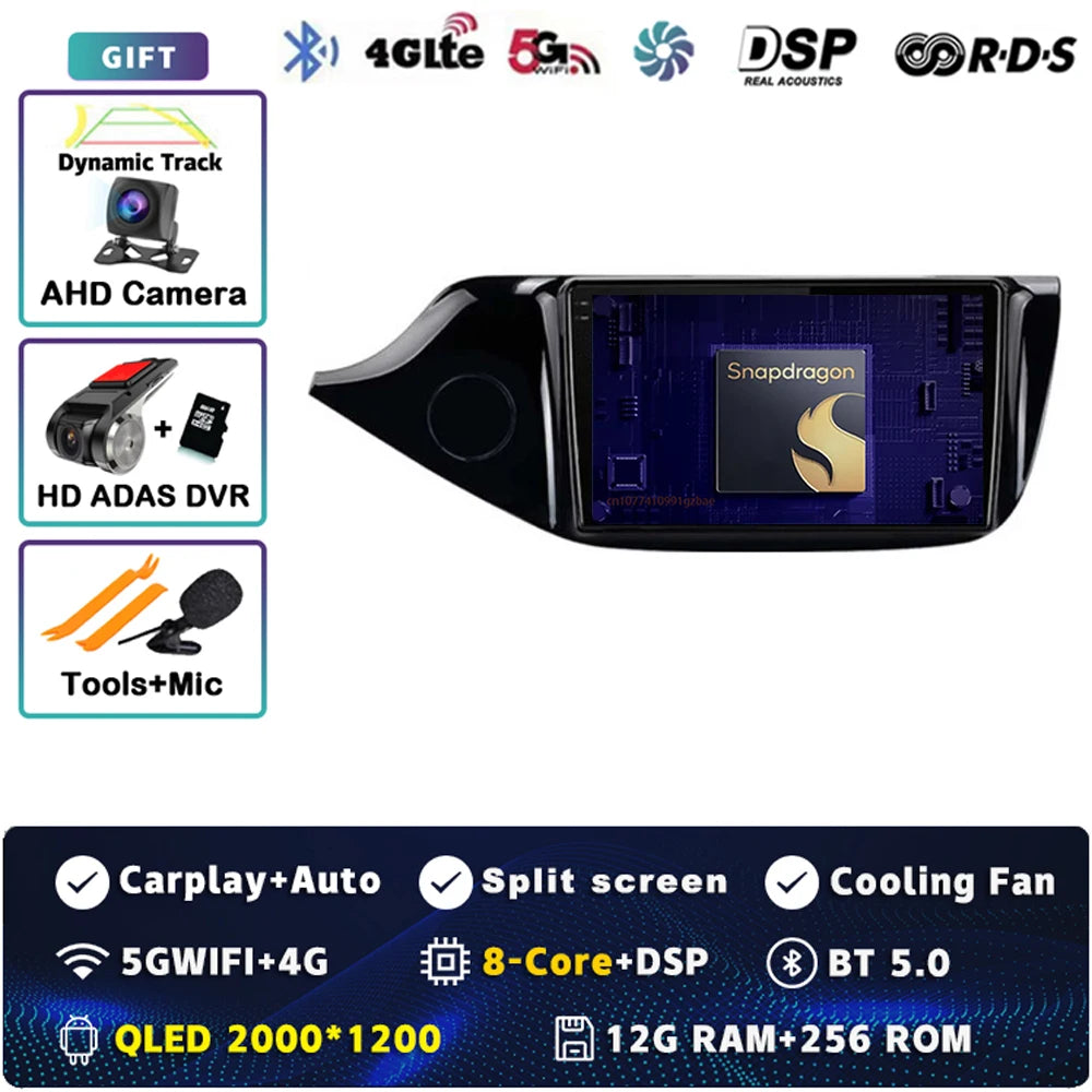 Android 14 Carplay Car Radio For KIA Cee'd CEED JD 2012 2013 2014 - 2018 Multimedia Video Player Navigation GPS Stereo 2 Din DVD
