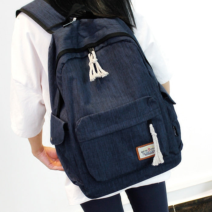 Minimalist Backpack Men's and Women's K-style Middle School Student Schoolbag Large Capacity Travel Backpack Preppy Style Computer Bag Leisure Bag