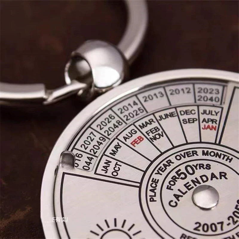 50 Years Super Perpetual Calendar Key Chain Bottle Opener Key Rings Astrology KeyChains Car Bag Pendant Key Holder Ring Gift