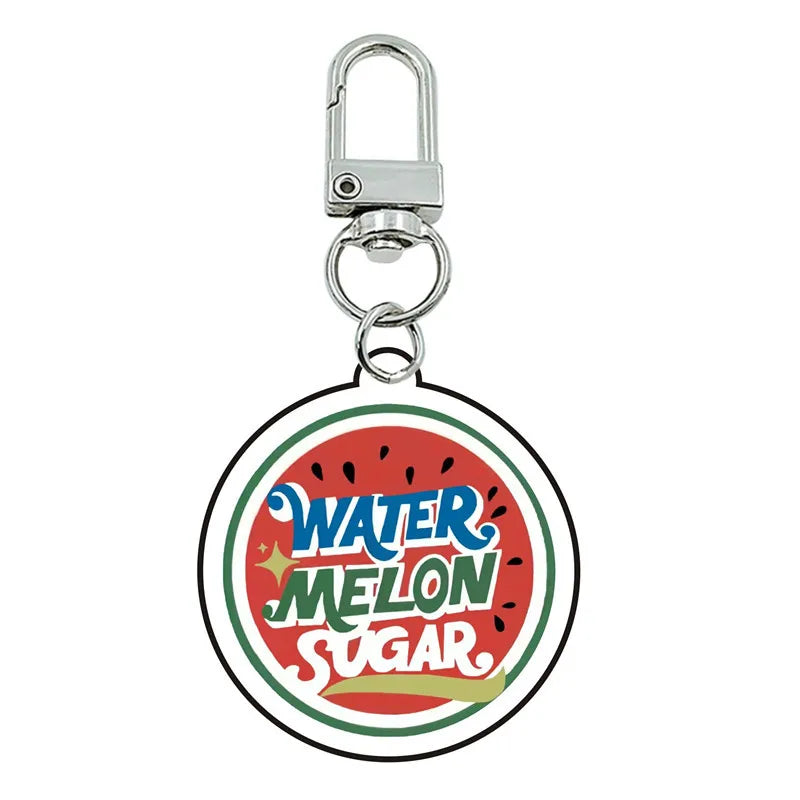 TV Twinkling Watermelon Cosplay Shining Watermelon Key Chain Two-sided Keychain Acrylic Pendant Keyring Accessories Gifts