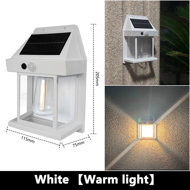 Outdoor Solar Tungsten Wall Light with Motion Sensor IP65 Waterproof LED Safety Light for Patio Outdoor Deck Porch Barn Garage