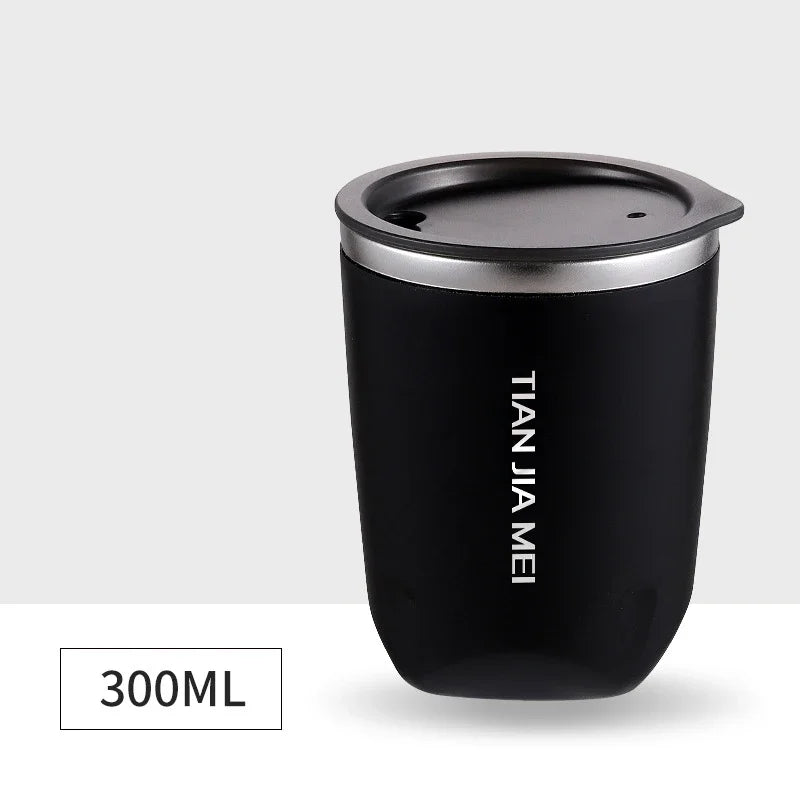 1pc 300ML Thermal Mug Beer Cups Stainless Steel Vacuum Flask Insulated Tumbler Cup with Lid Travel Water Bottle Iced Coffee Cup