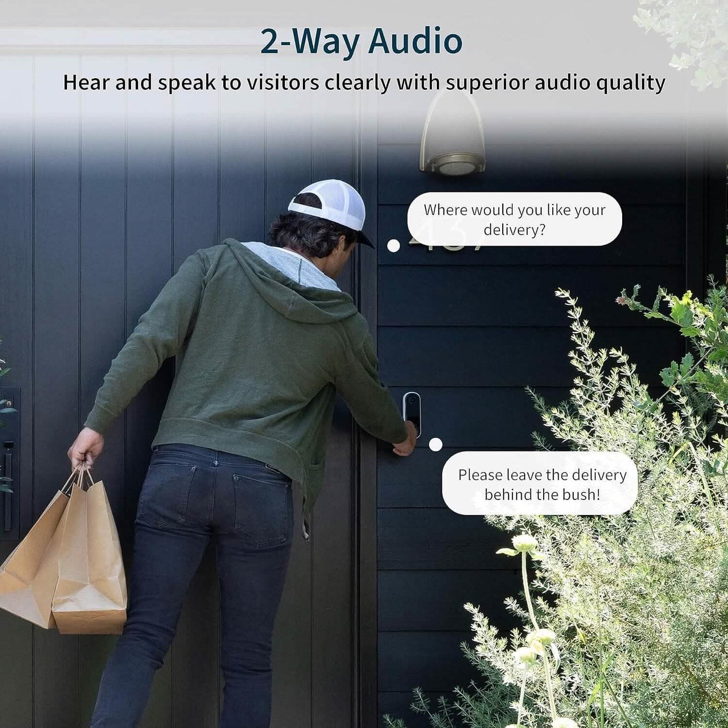 Arlo Video Doorbell 2K (2nd Generation) – Battery Operated or Wired Doorbell (Refurbished)
