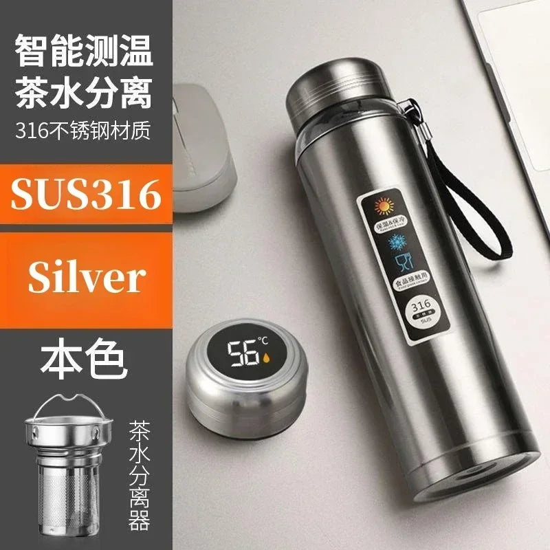 1.5L 316 Stainless Steel Water Bottle with Intelligent Temperature, Portable Thermos Cup, Tumbler,insulated Cup Vaccum Flask