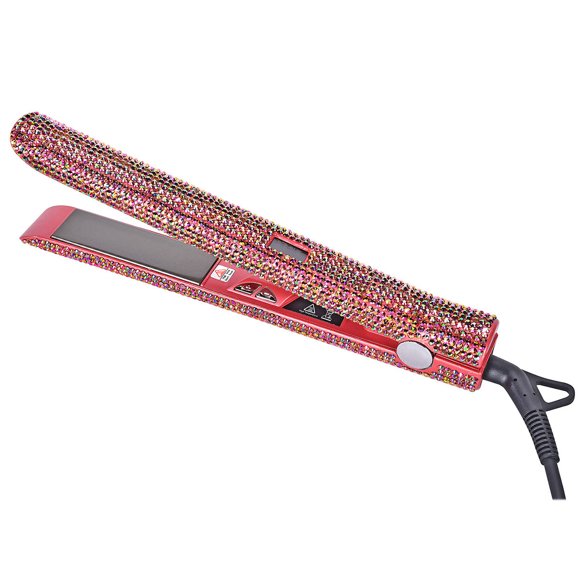 Bling Rhinestone Hair Straightener 2in 1 Flat Iron Hair Straightener Curler for All Hair Styles Professional Fast Adjustable Temperatures Hair Straightener, Salon Equipment, Decorative Iron, Heatresistant Material, Smooth Gl