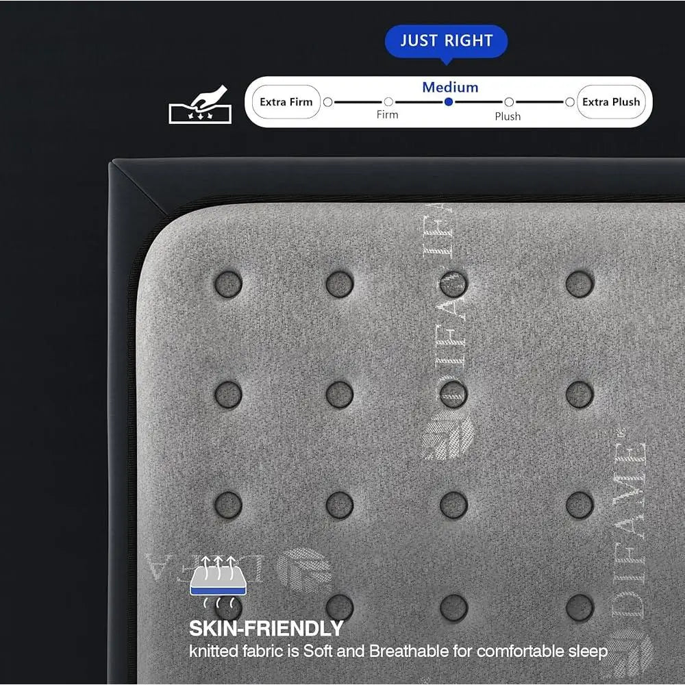 12 Inch Memory Foam Hybrid Mattress California King Individually Pocket Coils Motion Isolation Edge Support Breathable Moisture