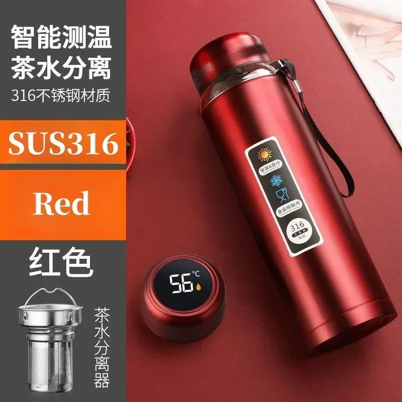 1.5L 316 Stainless Steel Water Bottle with Intelligent Temperature, Portable Thermos Cup, Tumbler,insulated Cup Vaccum Flask