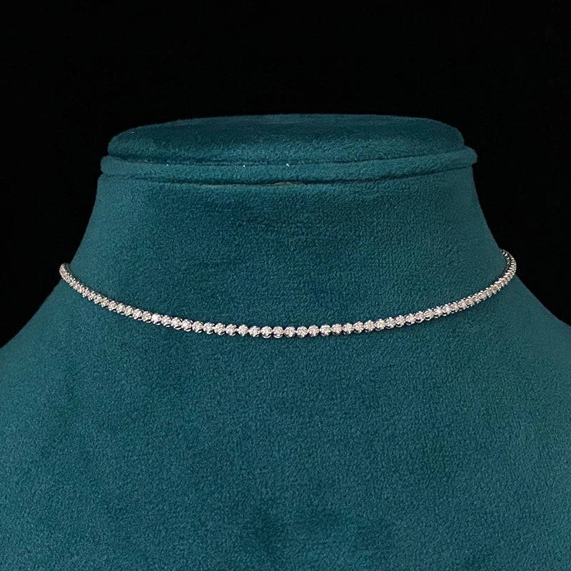 Aazuo 18K White Gold Real Diamonds 2.0ct 35CM Fashion Luxury Necklace for Woman Senior Party Charm Jewelry Gift Real Gold Au750