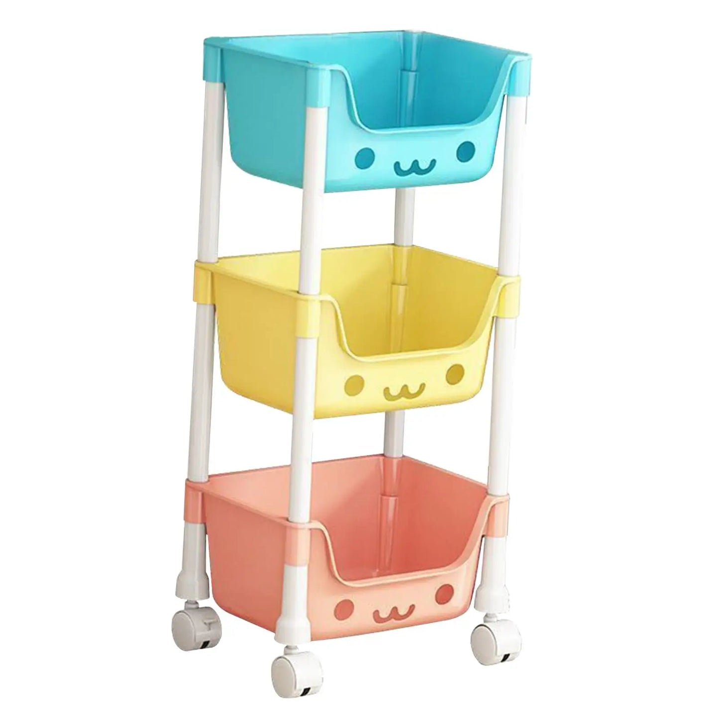 3 Tier Storage Cart Mobile Shelving Unit Organizer 3 Tier Trolley Rack Bathroom Organizer Cart for Kitchen Garage Bedroom Office
