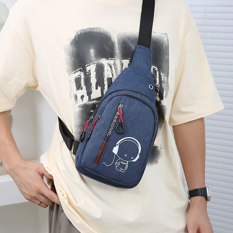 Men's Chest Bag Casual Fashion Shoulder Bag Male Hand Crossbody Korean Cycling Backpack