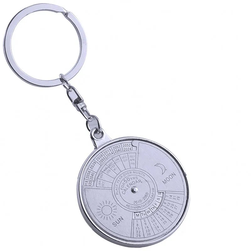 50 Years Super Perpetual Calendar Key Chain Bottle Opener Key Rings Astrology KeyChains Car Bag Pendant Key Holder Ring Gift