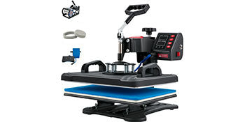 SucceBuy Heat Press 5in1 Heat Press Machine 12x15in Clamshell Sublimation Transfer Printer Digital Precise Temperature Control