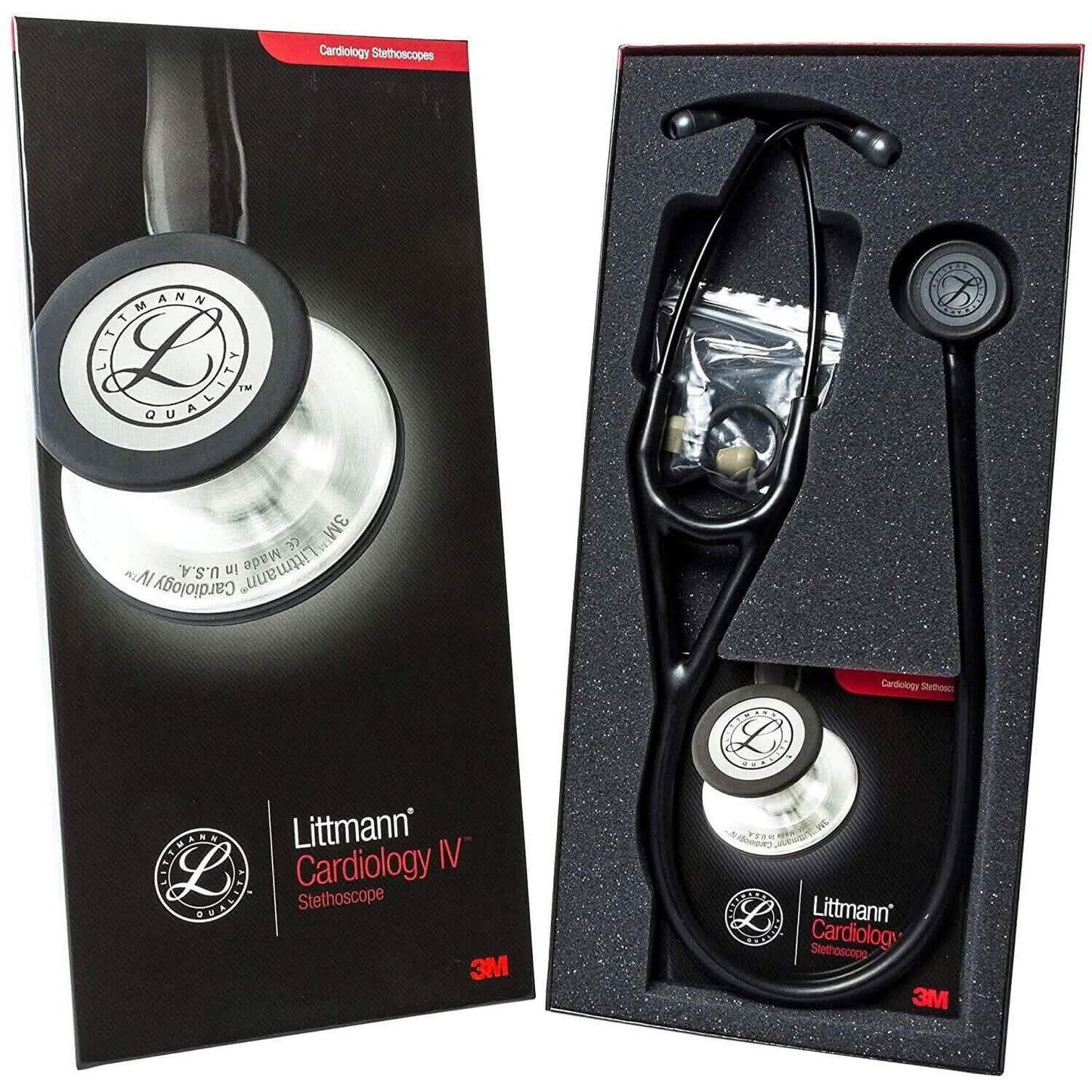 Littmann Cardiology IV Diagnostic Stethoscope - Rainbow-Finish Chestpiece/Black Tube (6165) (Refurbished)