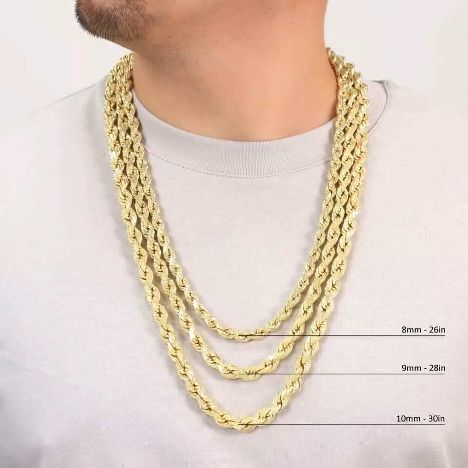 Rope Chain in Yellow Gold - 6mm