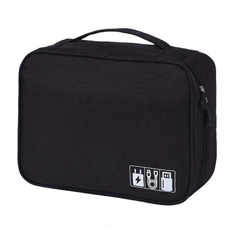 Zippered Cable Compartment Bag for Electronics Storage