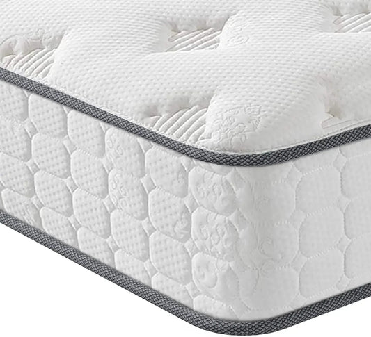 Queen Size Mattress, 10 Inch Innerspring Multilayer Hybrid Mattress, Ergonomic Design with Breathable Foam and Pocket Spring, Ti