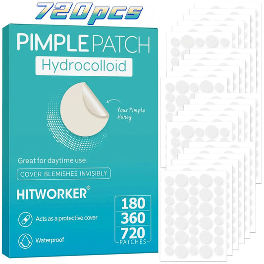 720/360/180 pieces/box of transparent hydrogel acne patches, alcohol free, gentle and non irritating absorption acne patches