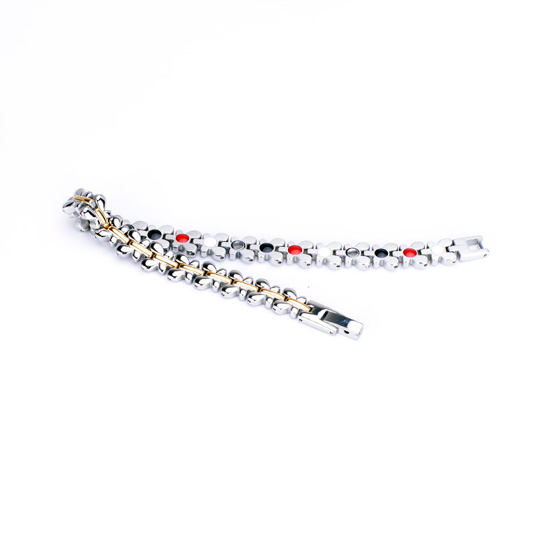 Stainless Steel Energy Bracelet 4-in-1. Silver/Gold color. Model SY087J