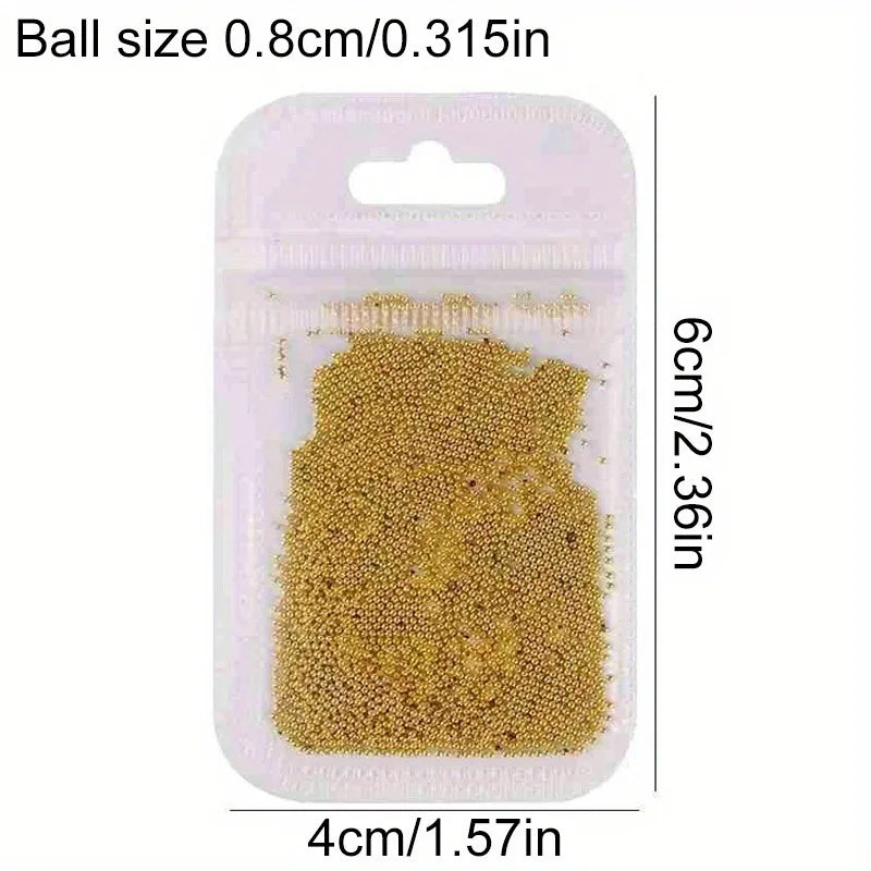 5000PCS 0.8mm Nail Art Caviar Bead Glitter Rhinestone for Micro Steel Ball 3D Decorations UV Gel Acrylic Tips Manicure A