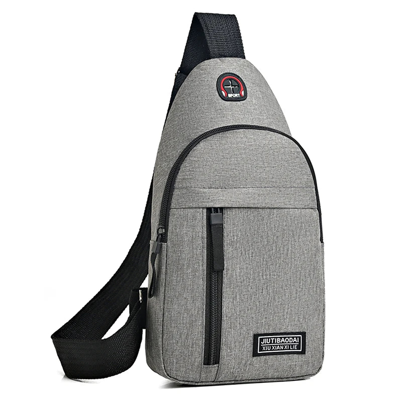 Men's New Nylon Canvas Chest Bag - Casual and Sports Style Single Shoulder Crossbody Bag with Chest Straps