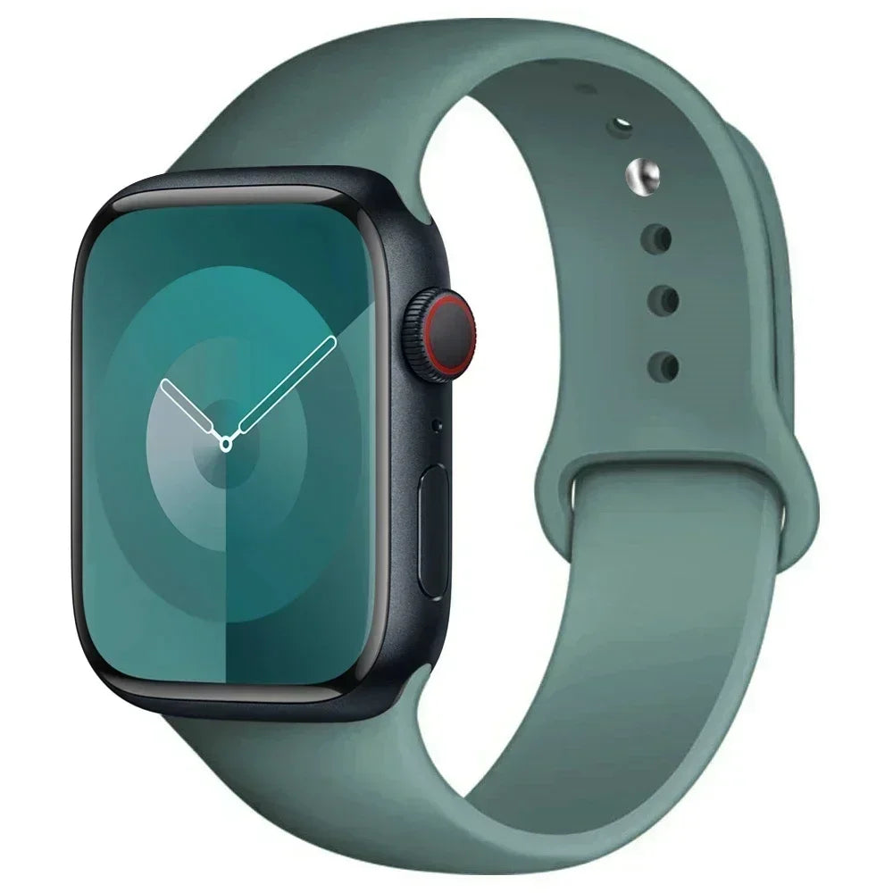 Silicone Band For Apple Watch strap 44mm 45mm 40mm 41mm 42-46mm sport bracelet iwatch series 8 7 6 5 4 9 10 11 SE-Ultra 2/3 49mm
