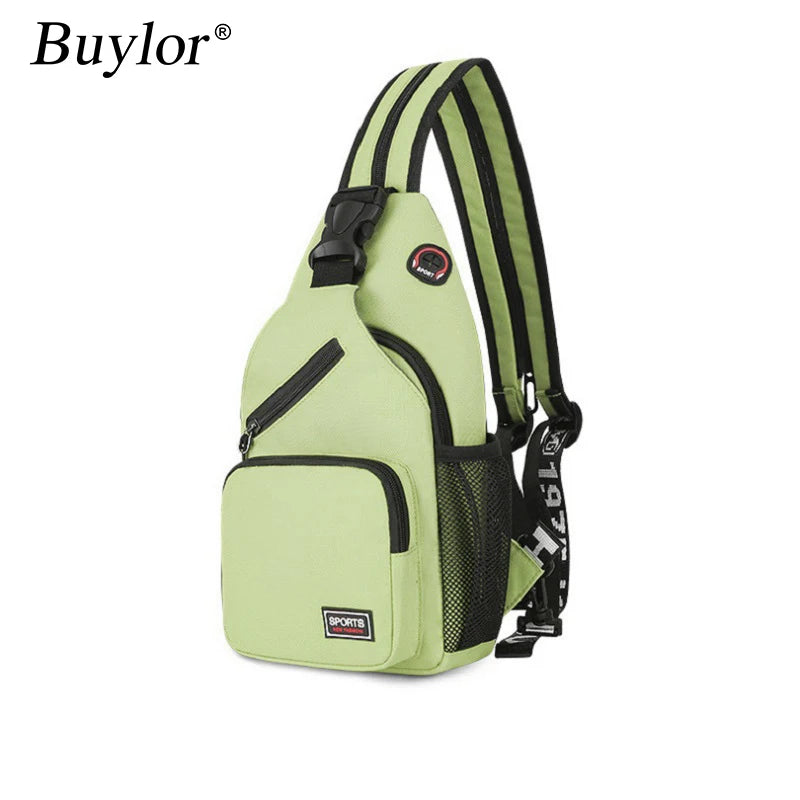 Buylor Shoulder Chest Bag Man Large Capacity Messenger Bag Women Small Backpack Boy Girl Multifunctional Cycling Sports Rucksack