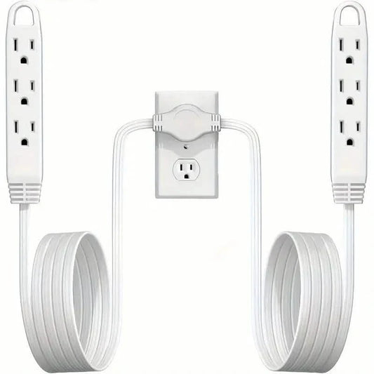 12-Foot Long Extension Cord Power Strip with 6 Feet on Each Side 13A 125V 1625W