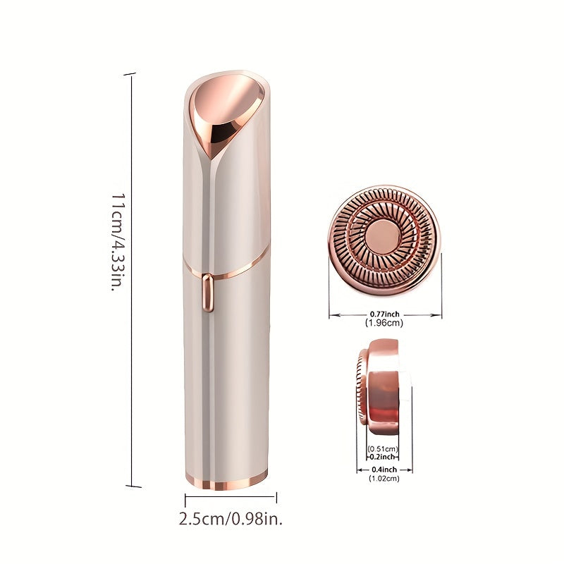 Conduroma Women's Painless Facial Hair Remover - Cordless, AA Battery-Powered (Not Included), with Elegant Metallic Finish - for Face, Upper Lip, Chin, Bikini Line - Travel-Friendly Grooming Tool, Sleek Design, Smooth Finish