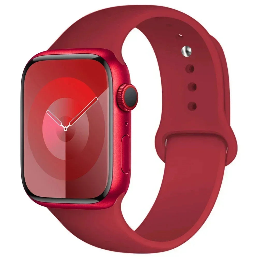 Silicone Band For Apple Watch strap 44mm 45mm 40mm 41mm 42-46mm sport bracelet iwatch series 8 7 6 5 4 9 10 11 SE-Ultra 2/3 49mm