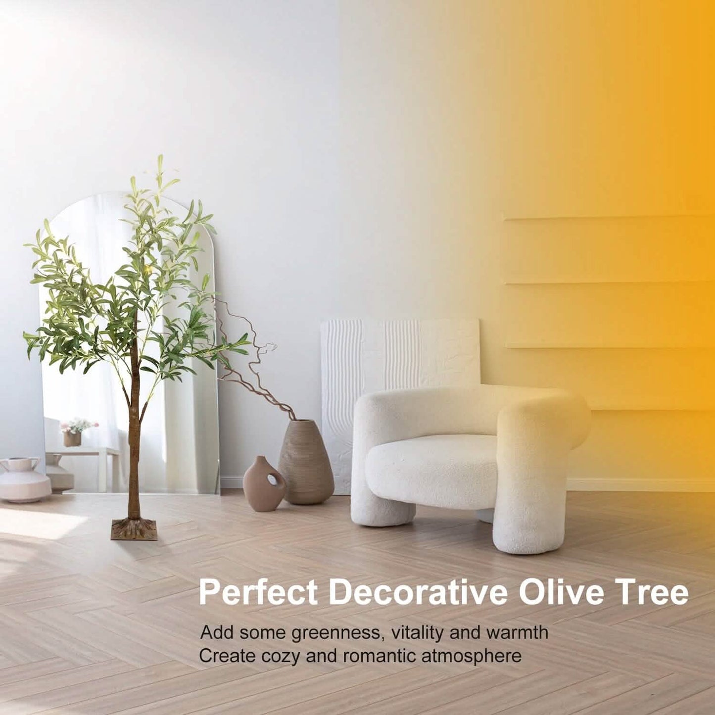 180-Pieces LED Beads Lighted Olive Tree with Warm Light with Remote 8 Lighting Modes 10 Adjustable Brightness