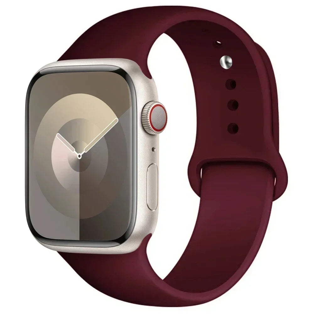 Silicone Band For Apple Watch strap 44mm 45mm 40mm 41mm 42-46mm sport bracelet iwatch series 8 7 6 5 4 9 10 11 SE-Ultra 2/3 49mm