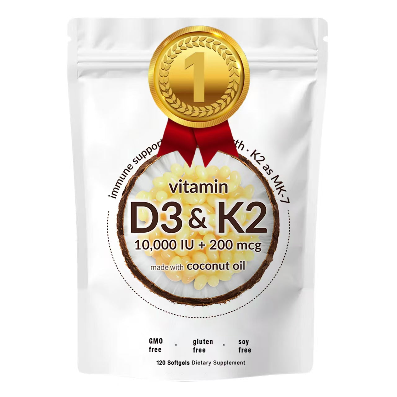Vitamin D3 K2 Supplement Softgels