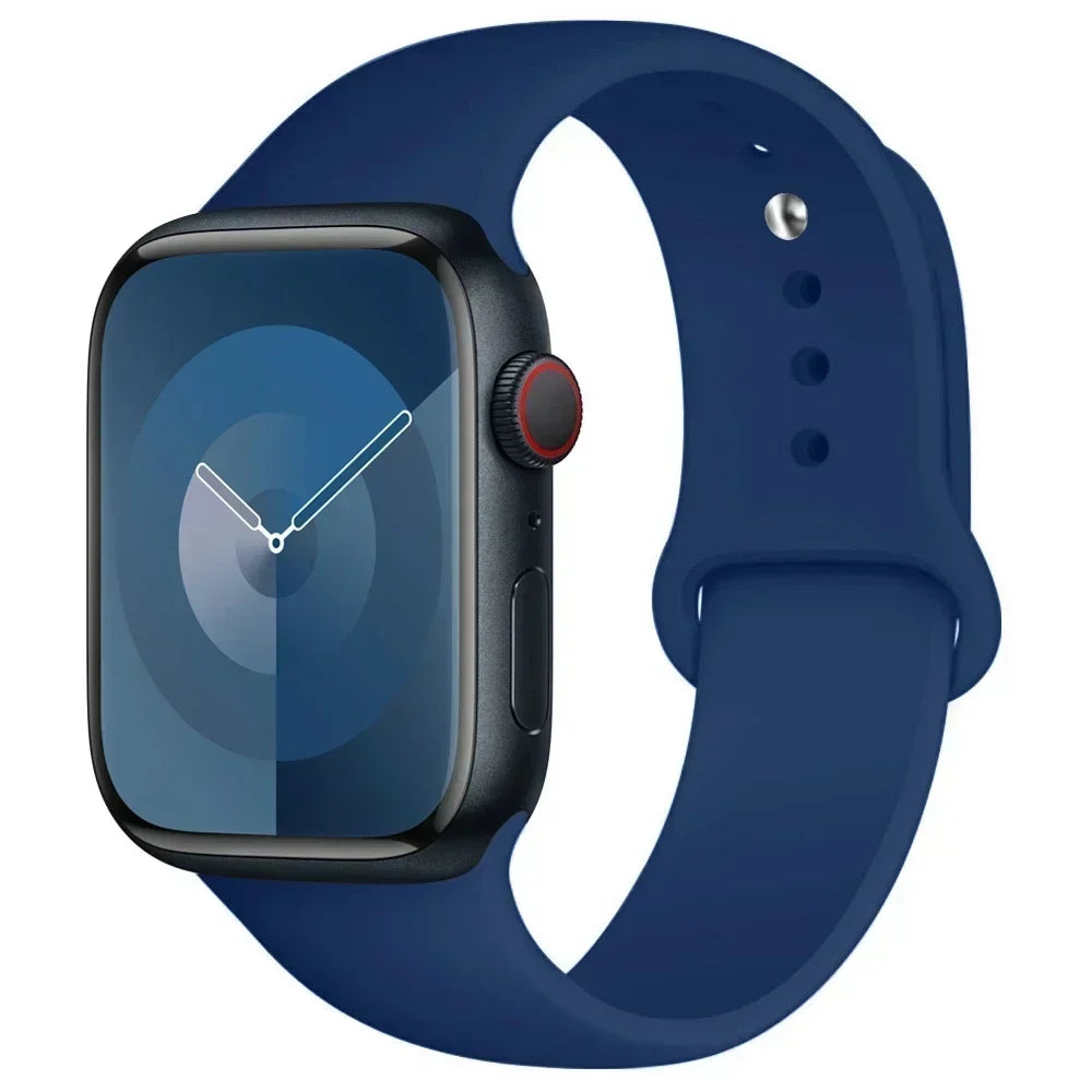 Silicone Band For Apple Watch strap 44mm 45mm 40mm 41mm 42-46mm sport bracelet iwatch series 8 7 6 5 4 9 10 11 SE-Ultra 2/3 49mm