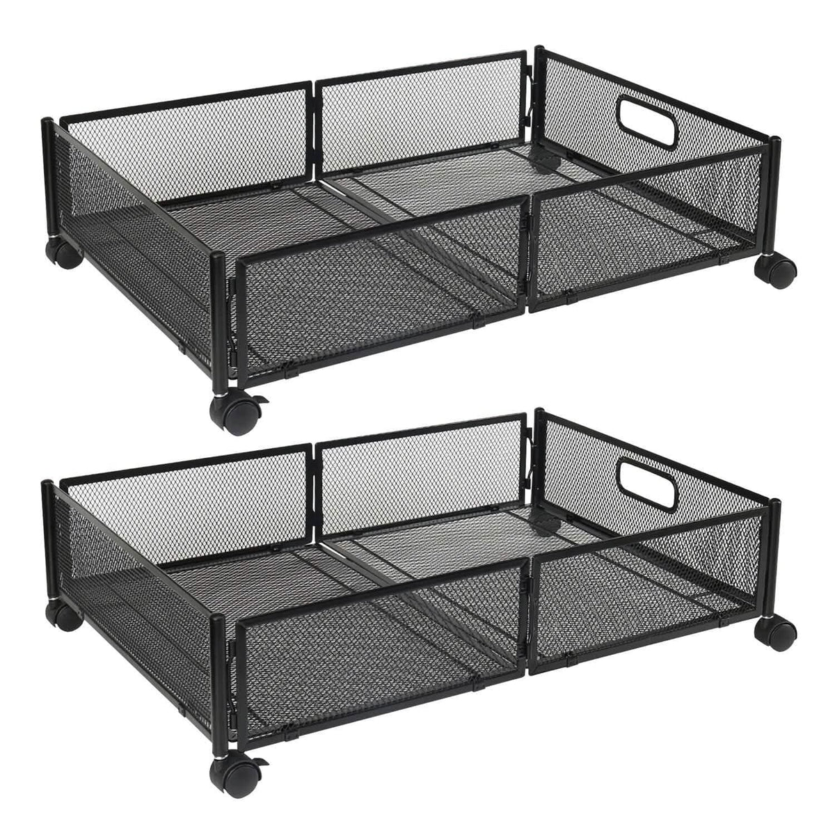 2-Pack: Under Bed Storage Container Foldable Rolling Storage Bin