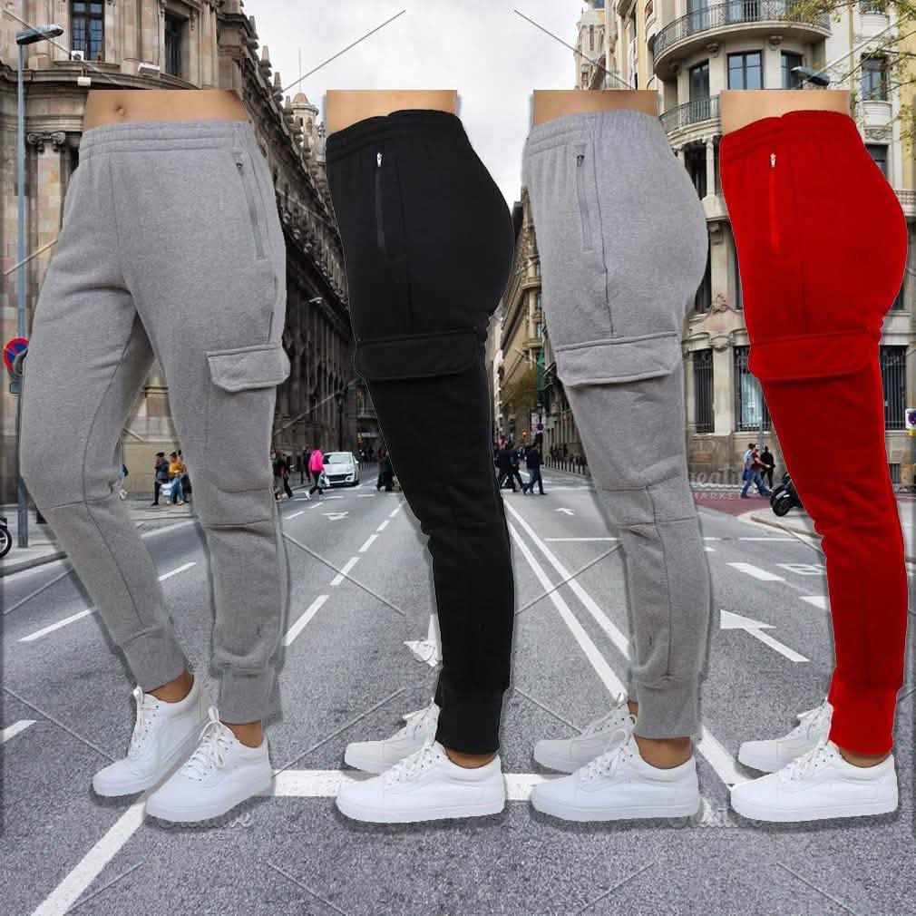 2-Pack: Women's Fleece-Lined Loose-Fit Cargo Joggers
